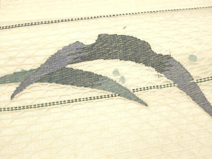 平和屋着物＊夏物 太鼓柄袋帯 すくい織 雪芝文 金糸 正絹 逸品 DAAX0330cm