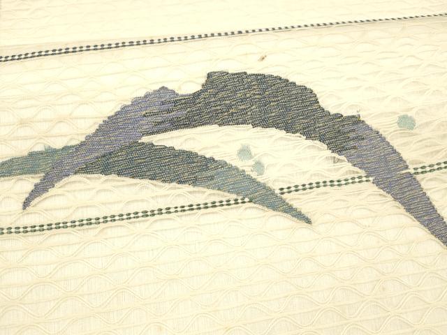 平和屋着物＊夏物 太鼓柄袋帯 すくい織 雪芝文 金糸 正絹 逸品 DAAX0330cm