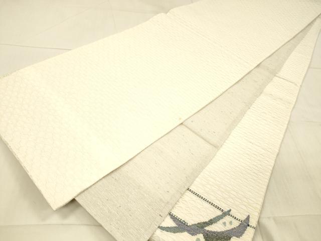 平和屋着物＊夏物 太鼓柄袋帯 すくい織 雪芝文 金糸 正絹 逸品 DAAX0330cm