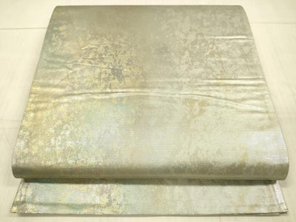 平和屋着物▼六通柄袋帯　霞文　金銀糸　引箔　正絹　逸品　DAAX0359cm