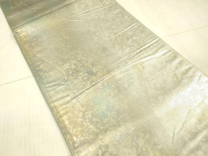 平和屋着物▼六通柄袋帯　霞文　金銀糸　引箔　正絹　逸品　DAAX0359cm