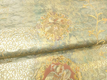 平和屋着物▼六通柄袋帯 正倉院唐草華文 金銀糸 正絹 逸品 DAAX0364cm