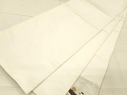 平和屋着物●太鼓柄袋帯　すくい織　抽象文様　金糸　正絹　逸品　DAAX0383cm