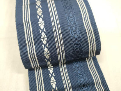 平和屋着物●男性 本場筑前博多織 角帯 献上 正絹 逸品 DAAX0391cm