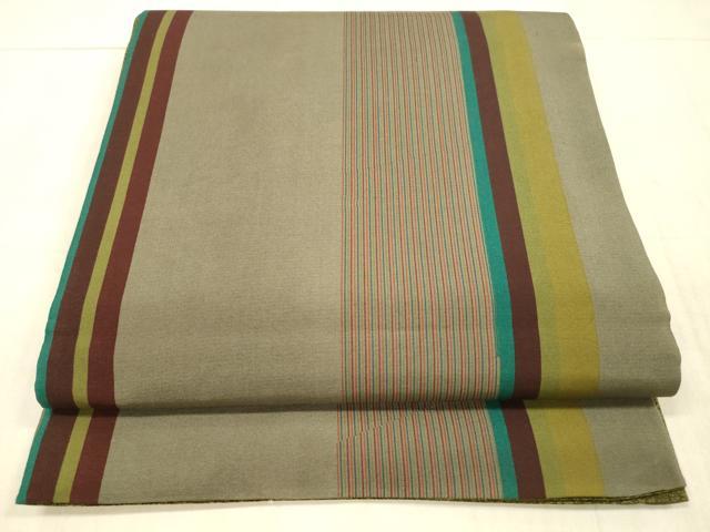 平和屋着物●両面　全通柄袋帯　霞文　間道　正絹　逸品　DAAX0402cm