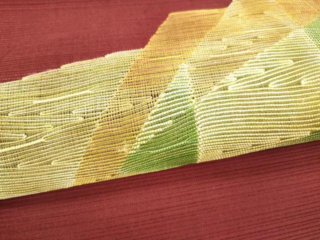 平和屋着物＊夏物 絽綴れ 八寸名古屋帯 抽象文様 正絹 逸品 DAAX0458cm