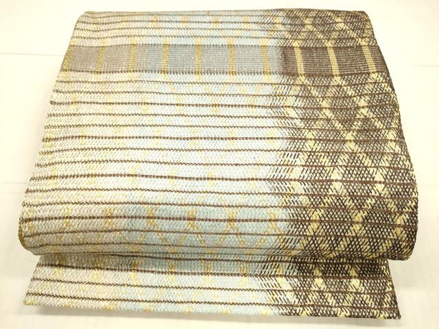 平和屋着物＊夏物 太鼓柄袋帯 横段抽象文 金糸 正絹 逸品 DAAX0461cm