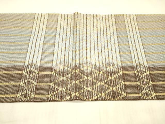平和屋着物＊夏物 太鼓柄袋帯 横段抽象文 金糸 正絹 逸品 DAAX0461cm