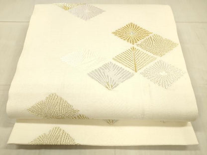 平和屋着物＊夏物　六通柄袋帯　唐織　花松文　金銀糸　正絹　逸品　DAAX0464cm