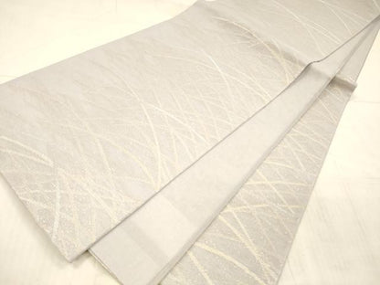 平和屋着物＊夏物 六通柄袋帯 草葉文 金銀糸 正絹 逸品 DAAX0468cm