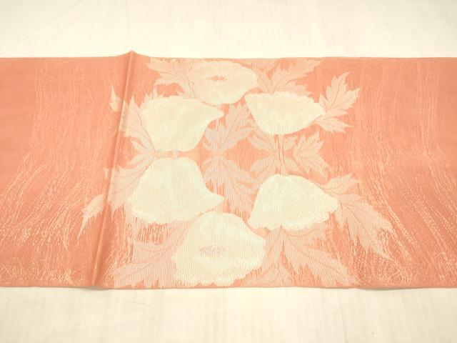 平和屋着物＊夏物 太鼓柄 本袋帯 草花文 銀糸 正絹 逸品 DAAX0469cm