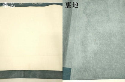 平和屋着物＊夏物 九寸開き名古屋帯 草葉文 銀糸 正絹 逸品 DAAX0470cm