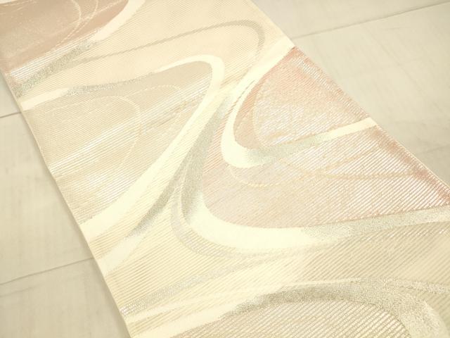 平和屋着物＊夏物 六通柄袋帯 流水文 銀糸 正絹 逸品 DAAX0474cm