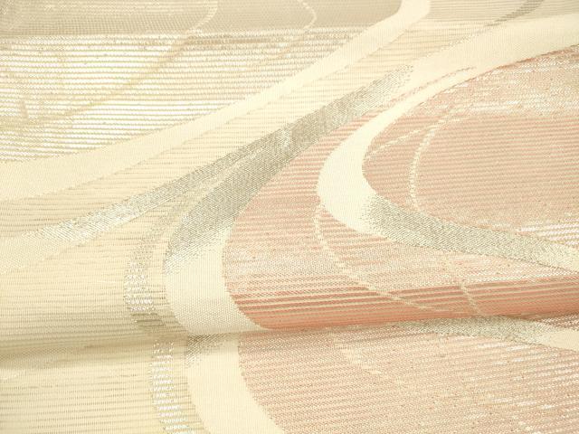 平和屋着物＊夏物 六通柄袋帯 流水文 銀糸 正絹 逸品 DAAX0474cm
