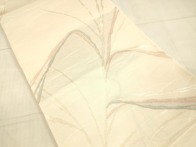 平和屋着物＊夏物 六通柄袋帯 草葉文 金糸 正絹 逸品 DAAX0475cm