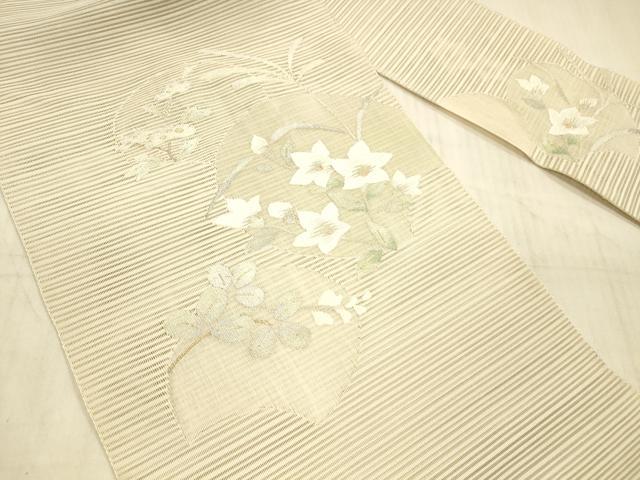 平和屋着物＊夏物 絽綴れ 八寸名古屋帯 草花文 金銀糸 正絹 逸品 DAAX0479cm