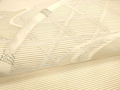 平和屋着物＊夏物 絽綴れ 八寸名古屋帯 流水籬文 銀糸 正絹 逸品 DAAX0480cm