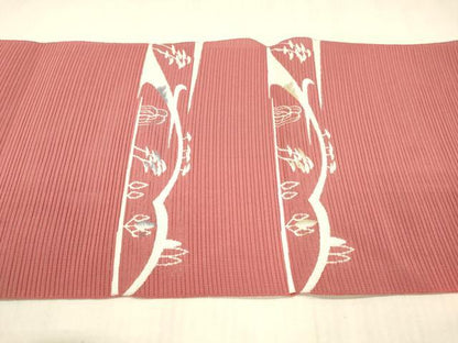 平和屋着物＊夏物 西陣 安田つづれ工房謹製 絽綴れ 八寸名古屋帯 風景文 正絹 逸品 DAAX0481cm