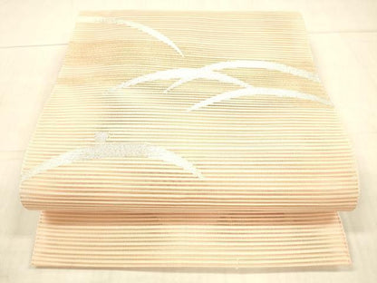 平和屋着物＊夏物 絽綴れ 八寸名古屋帯 芝文 金銀糸 正絹 逸品 DAAX0482cm