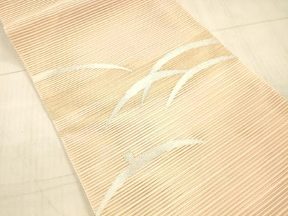 平和屋着物＊夏物 絽綴れ 八寸名古屋帯 芝文 金銀糸 正絹 逸品 DAAX0482cm