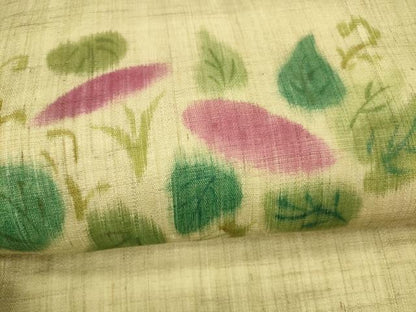 平和屋着物＊夏物 九寸名古屋帯 手描き 草花文 麻 逸品 DAAX0483cm