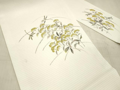 平和屋着物＊夏物 九寸名古屋帯 手描き 蜻蛉草花文 DAAX0484cm