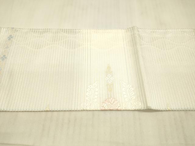 平和屋着物＊夏物 九寸名古屋帯 唐織 草花文 金糸 正絹 逸品 DAAX0486cm