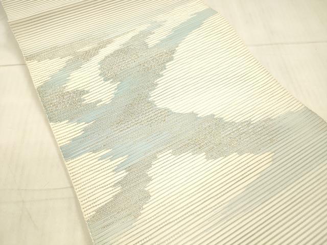 平和屋着物＊夏物 絽綴れ 八寸名古屋帯 抽象文様 金銀糸 正絹 逸品 DAAX0487cm