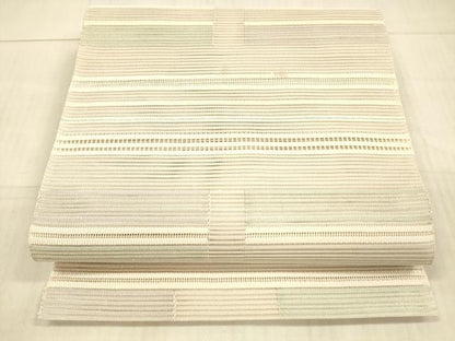 平和屋着物＊夏物 絽綴れ 八寸名古屋帯 横段文 正絹 逸品 DAAX0488cm