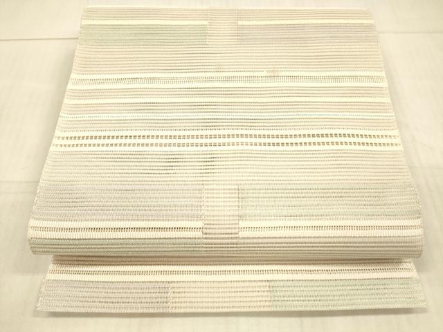 平和屋着物＊夏物 絽綴れ 八寸名古屋帯 横段文 正絹 逸品 DAAX0488cm