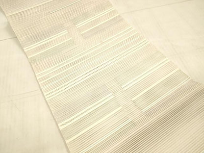 平和屋着物＊夏物 絽綴れ 八寸名古屋帯 横段文 正絹 逸品 DAAX0488cm