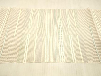 平和屋着物＊夏物 絽綴れ 八寸名古屋帯 横段文 正絹 逸品 DAAX0488cm