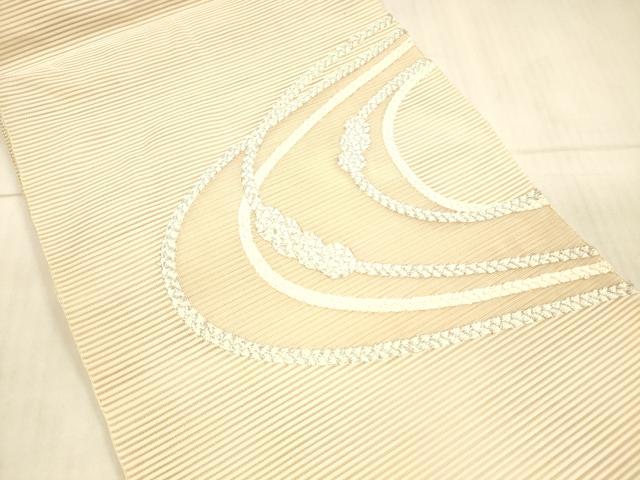 平和屋着物＊夏物 絽綴れ 八寸名古屋帯 結び紐文 銀糸 正絹 逸品 DAAX0489cm