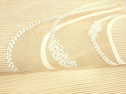 平和屋着物＊夏物 絽綴れ 八寸名古屋帯 結び紐文 銀糸 正絹 逸品 DAAX0489cm