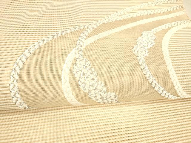 平和屋着物＊夏物 絽綴れ 八寸名古屋帯 結び紐文 銀糸 正絹 逸品 DAAX0489cm