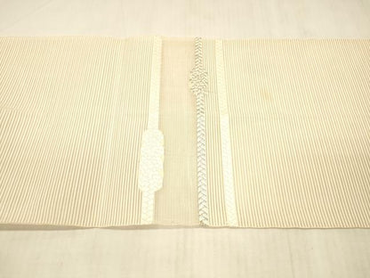 平和屋着物＊夏物 絽綴れ 八寸名古屋帯 結び紐文 銀糸 正絹 逸品 DAAX0489cm