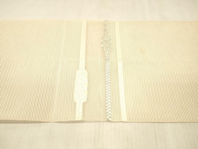 平和屋着物＊夏物 絽綴れ 八寸名古屋帯 結び紐文 銀糸 正絹 逸品 DAAX0489cm