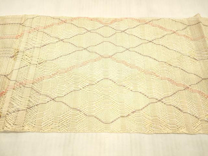 平和屋着物＊夏物 八寸名古屋帯 抽象文様 金糸 正絹 逸品 DAAX0490cm