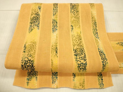 平和屋着物＊夏物 本場筑前博多織 八寸名古屋帯 草葉間道 正絹 逸品 DAAX0495cm