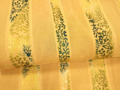 平和屋着物＊夏物 本場筑前博多織 八寸名古屋帯 草葉間道 正絹 逸品 DAAX0495cm