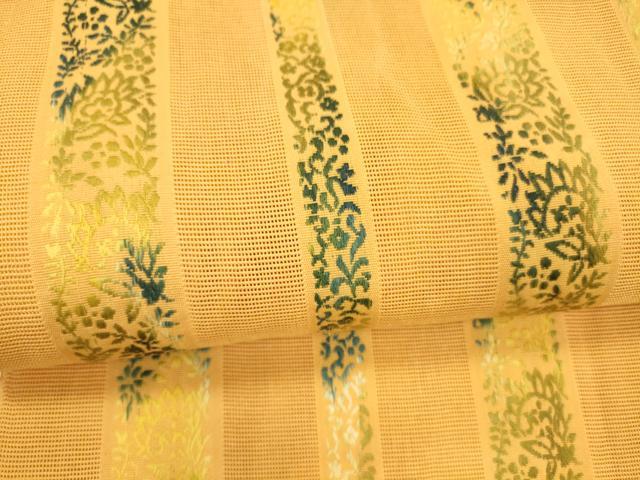 平和屋着物＊夏物 本場筑前博多織 八寸名古屋帯 草葉間道 正絹 逸品 DAAX0495cm