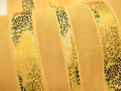 平和屋着物＊夏物 本場筑前博多織 八寸名古屋帯 草葉間道 正絹 逸品 DAAX0495cm