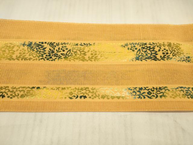平和屋着物＊夏物 本場筑前博多織 八寸名古屋帯 草葉間道 正絹 逸品 DAAX0495cm