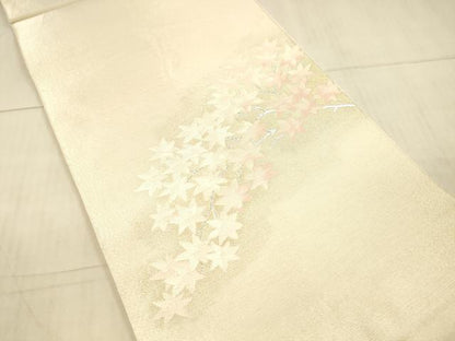 平和屋着物＊夏物 太鼓柄袋帯 枝葉文 金銀糸 正絹 逸品 DAAX0497cm