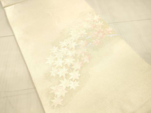 平和屋着物＊夏物 太鼓柄袋帯 枝葉文 金銀糸 正絹 逸品 DAAX0497cm