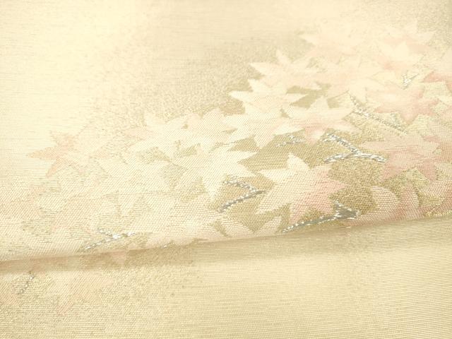 平和屋着物＊夏物 太鼓柄袋帯 枝葉文 金銀糸 正絹 逸品 DAAX0497cm