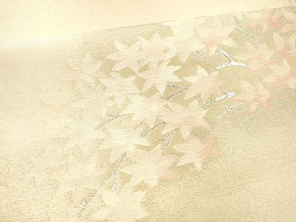平和屋着物＊夏物 太鼓柄袋帯 枝葉文 金銀糸 正絹 逸品 DAAX0497cm