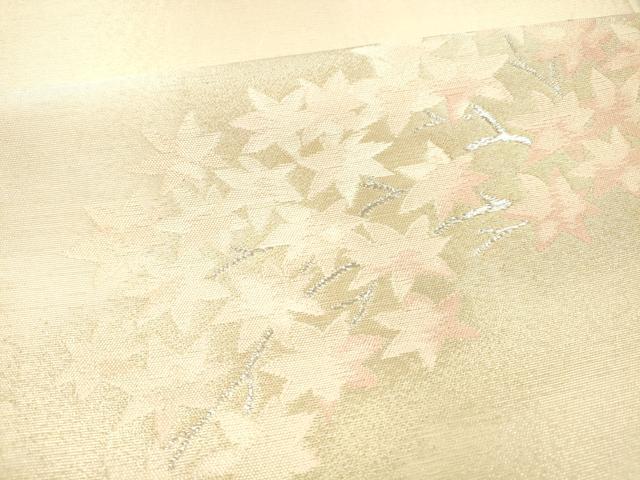 平和屋着物＊夏物 太鼓柄袋帯 枝葉文 金銀糸 正絹 逸品 DAAX0497cm