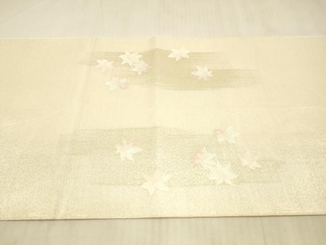 平和屋着物＊夏物 太鼓柄袋帯 枝葉文 金銀糸 正絹 逸品 DAAX0497cm