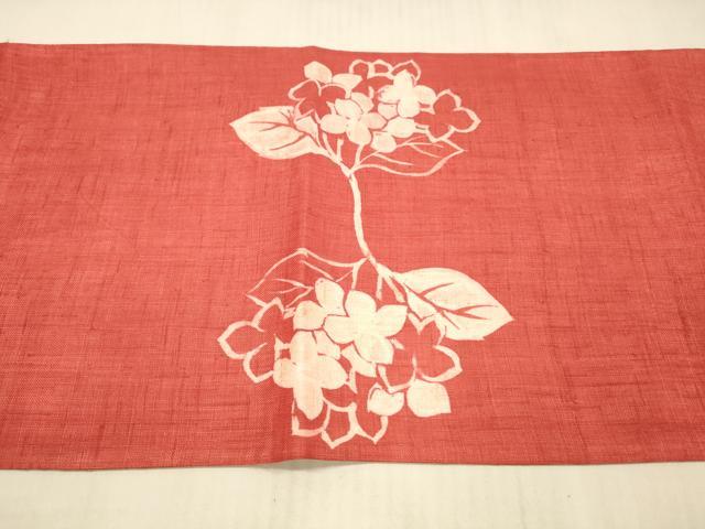 平和屋着物＊夏物 太鼓柄袋帯 型染 紫陽花 正絹 逸品 DAAX0499cm